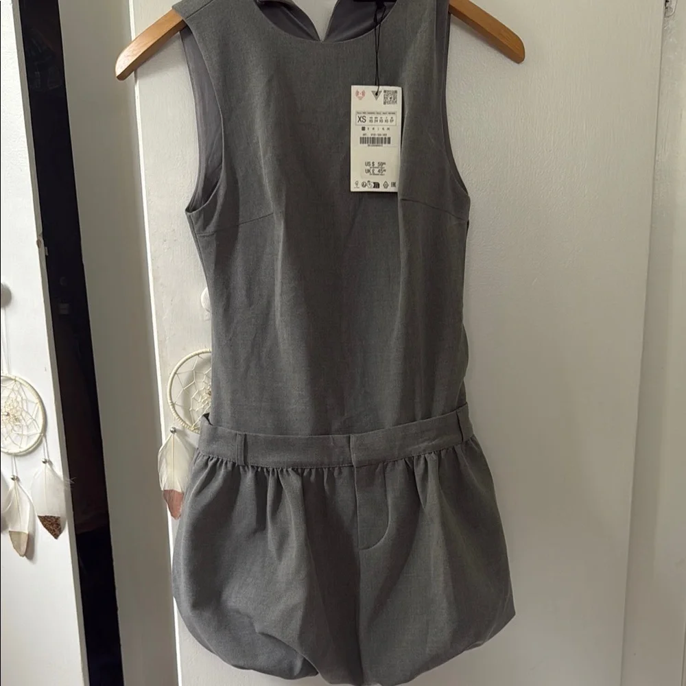 Zara Gray Pleated Sheath Mini Dress - Picture 3 of 5